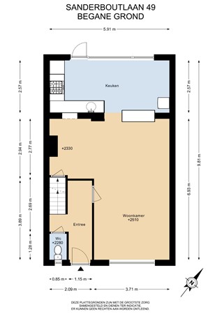 Floorplan - Sanderboutlaan 49, 6171 BB Stein